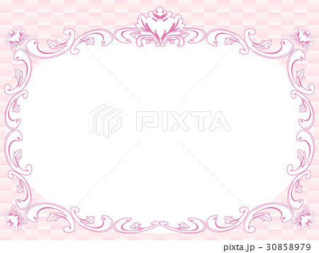 ゴシックエレガントな飾り枠フレーム ピンク のイラスト素材 30858979 Pixta