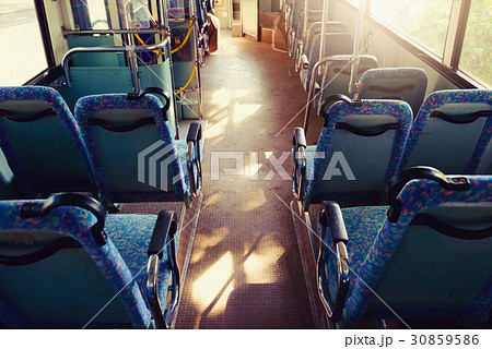 バスの車内の写真素材