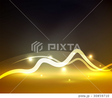 Glowing magic wave line with light effects in 30859710