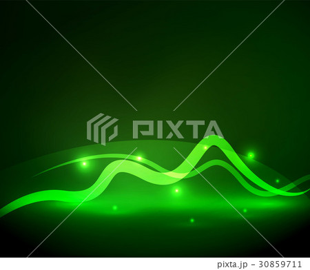 Glowing magic wave line with light effects in 30859711