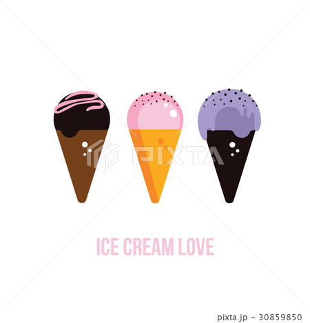 Cute ice cream cone collection Delicious dessert 30859850