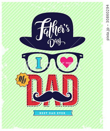 Vintage poster for Happy Fathers Day Card. 30860294