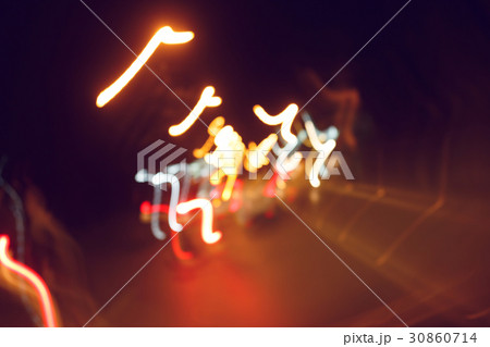 traffic light of driving car on city night street traffic light of driving car on city night street 30860714