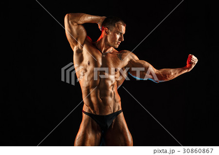 Portrait of shirtless muscular man 30860867