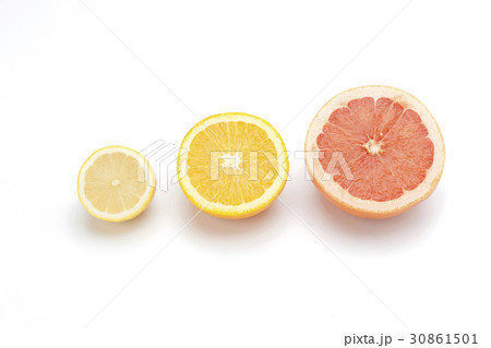 レモン オレンジ 食べ物の写真素材