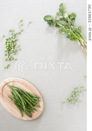 緑 緑色 食べ物の写真素材