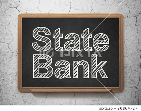 Money concept: State Bank on chalkboard background 30864727