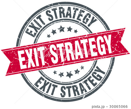 exit strategy round grunge ribbon stamp exit strategy round grunge ribbon stamp 30865066