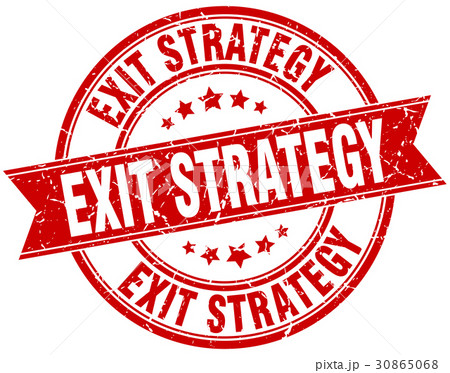 exit strategy round grunge ribbon stamp exit strategy round grunge ribbon stamp 30865068