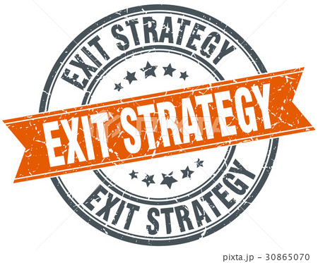 exit strategy round grunge ribbon stamp exit strategy round grunge ribbon stamp 30865070