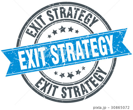 exit strategy round grunge ribbon stamp exit strategy round grunge ribbon stamp 30865072