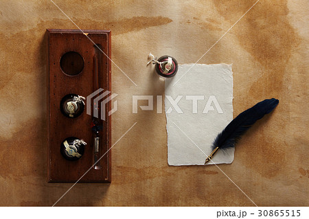 羽ペン アンティーク インク 30865515