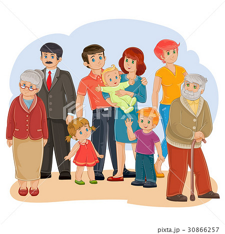 Vector happy family - great-grandfather, great Vector happy family - great-grandfather, great 30866257