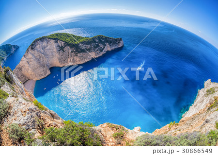 Navagio beach on Zakynthos island in Greece 30866549