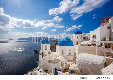 Oia village on Santorini island in Greece Oia village on Santorini island in Greece 30866559
