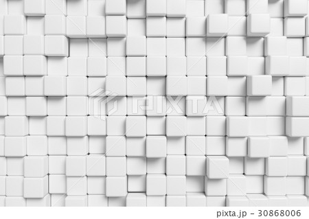 Abstract white cubes wall 3d background Abstract white cubes wall 3d background 30868006