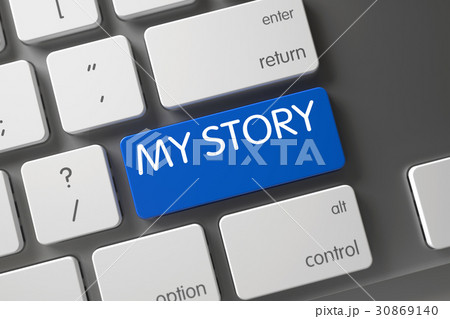 Blue My Story Key on Keyboard. 3D. 30869140