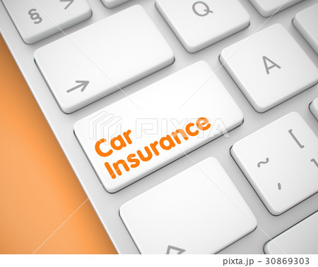 Car Insurance - Message on White Keyboard Button 30869303