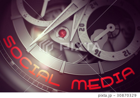 Social Media on the Vintage Wrist Watch Mechanism 30870329