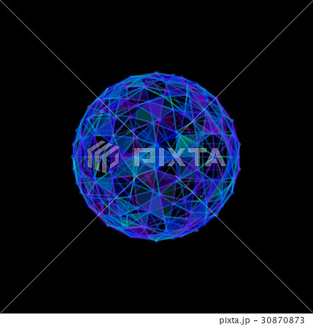 Abstract sphere from lines and dots. 30870873