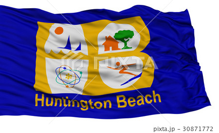 Isolated Huntington Beach City Flag, USA 30871772