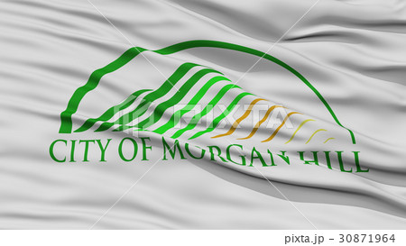 Closeup of Morgan Hill City Flag 30871964