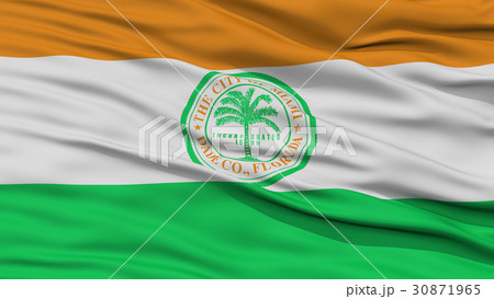 Closeup of Miami City Flag Closeup of Miami City Flag 30871965