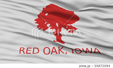Closeup of Red Oak City Flag 30872094
