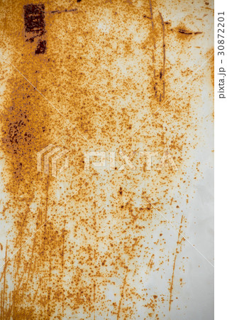 テクスチャー 錆 サビ 金属 スチール 赤サビ 赤 赤褐色 腐食 白 レッド ホワイトの写真素材