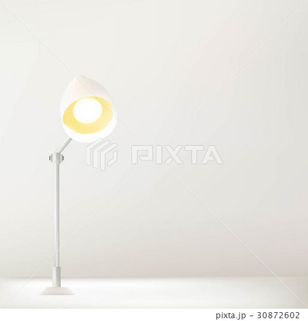 Working Table And Lamp with White Wall Working Table And Lamp with White Wall 30872602