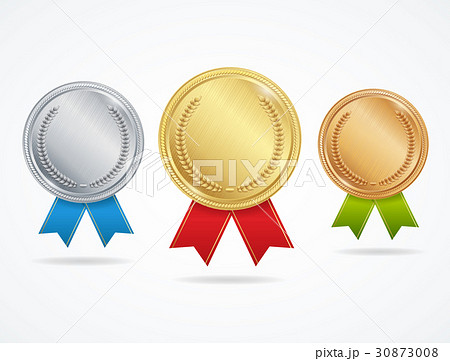 Download Realistic Metal Award Medals Set. Vectorのイラスト素材 [30873008 ...