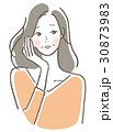 悩む女性　中年 30873983