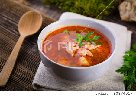 Fresh mushroom soup from calocybe 30874917