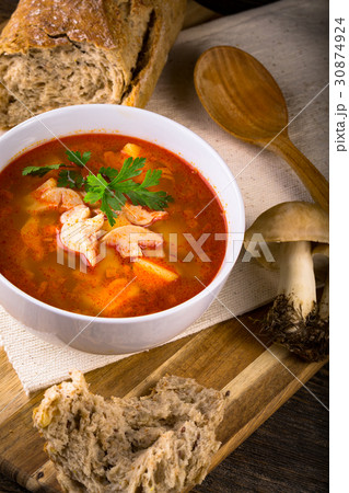 Fresh mushroom soup from calocybe 30874924