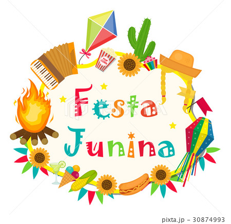Festa Junina frame with space for text. Brazilian 30874993