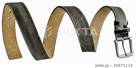 Black leather men's belt in form of spiral Black leather men's belt in form of spiral 30875118