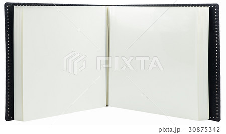Opened book with blank pages on a white background Opened book with blank pages on a white background 30875342
