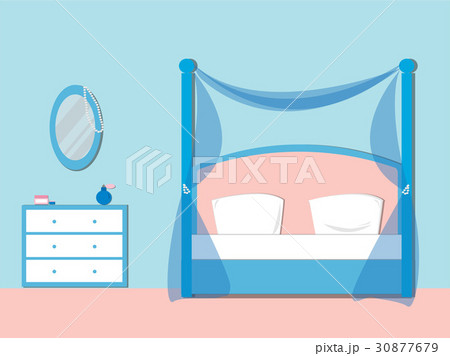 Bedroom with furniture. Chest of drawers, mirror. 30877679