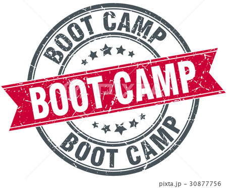 boot camp round grunge ribbon stamp 30877756