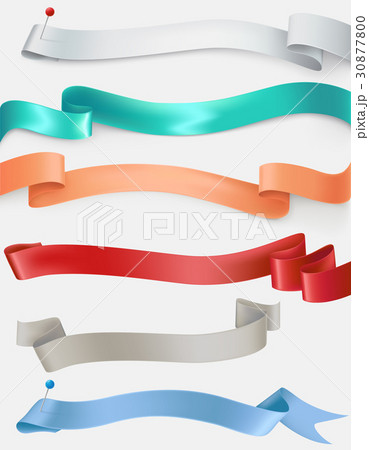Vector set of satin ribbons in different colors 30877800