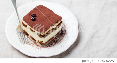 Tiramisu, traditional Italian dessert on a plate Tiramisu, traditional Italian dessert on a plate 30878225