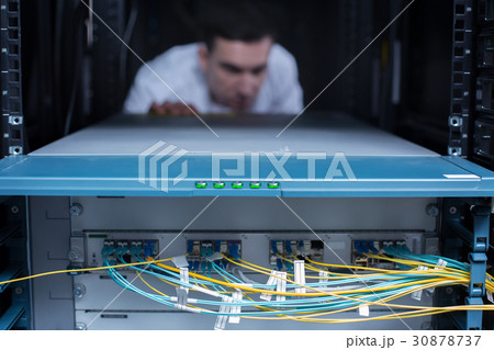 Cables connected to the rack server 30878737