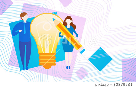 Business People With Light Bulb New Creative Idea Business People With Light Bulb New Creative Idea 30879531