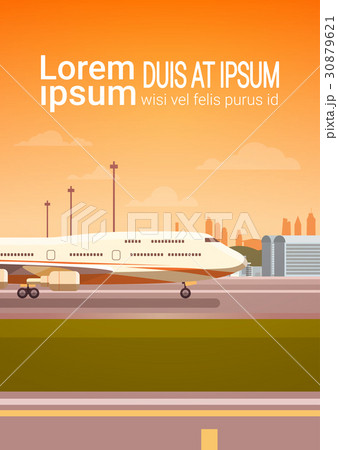 Airport Terminal With Aircraft Flying Plane Taking 30879621
