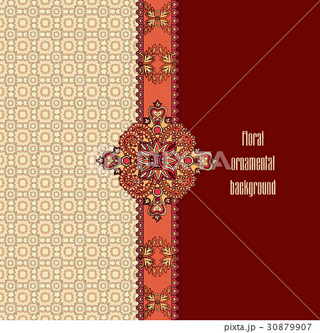 Abstract floral tile pattern Ornamental background 30879907