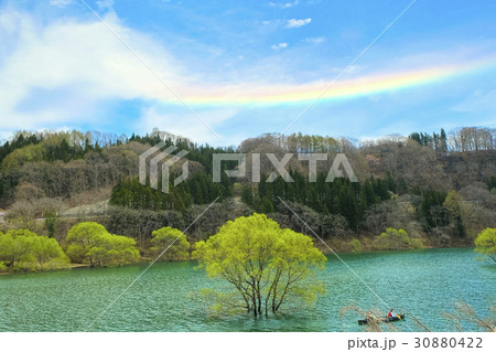 藤原湖畔の虹 30880422