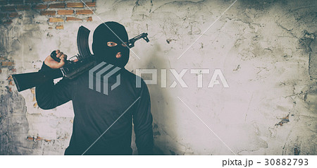 terrorist in black uniform terrorist in black uniform 30882793