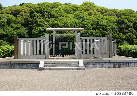 日本武尊古市白鳥陵古墳 拝所の写真素材