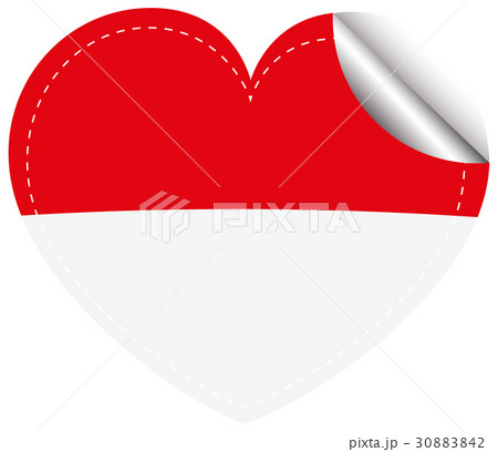 Flag icon design for Indonesia in heart shape Flag icon design for Indonesia in heart shape 30883842