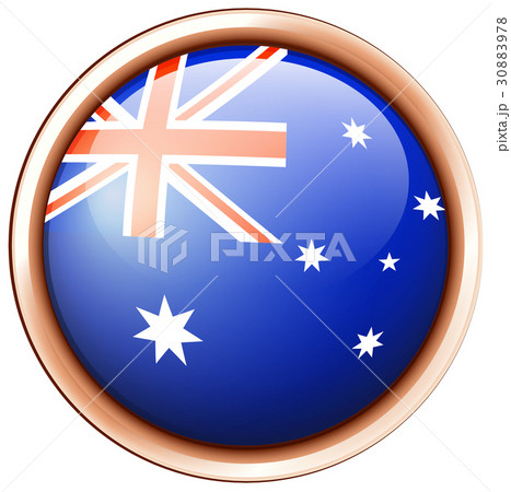 Flag of Australia in round frame 30883978